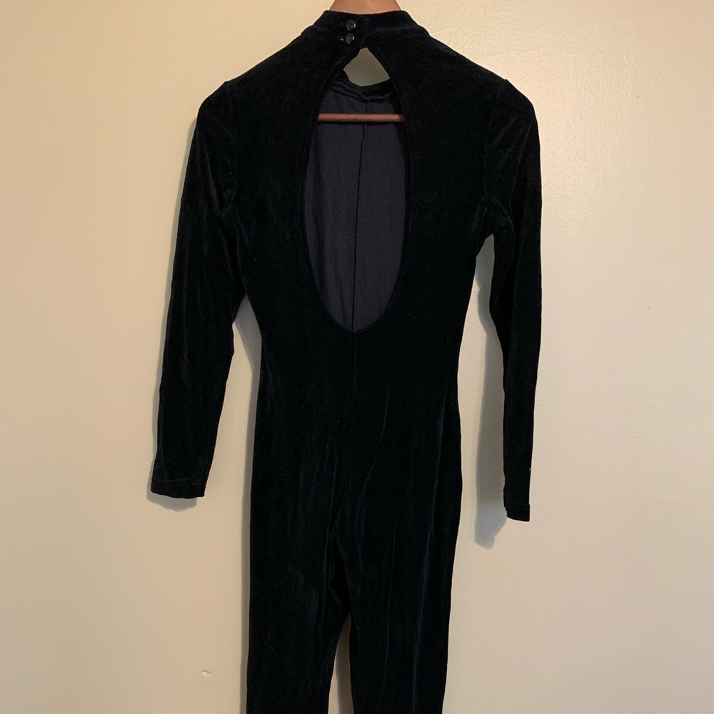 Black Velvet Backless Catsuit